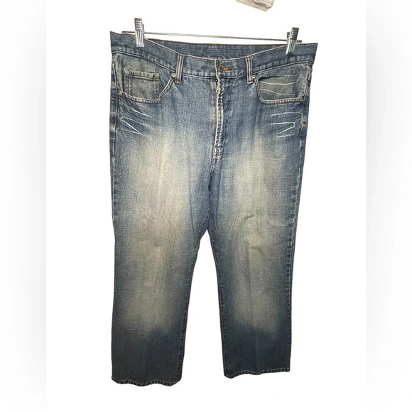 Structure Low Boot Mens Mid Rise Wide Leg Blue Jeans Size 36x30 - Picture 6 of 6